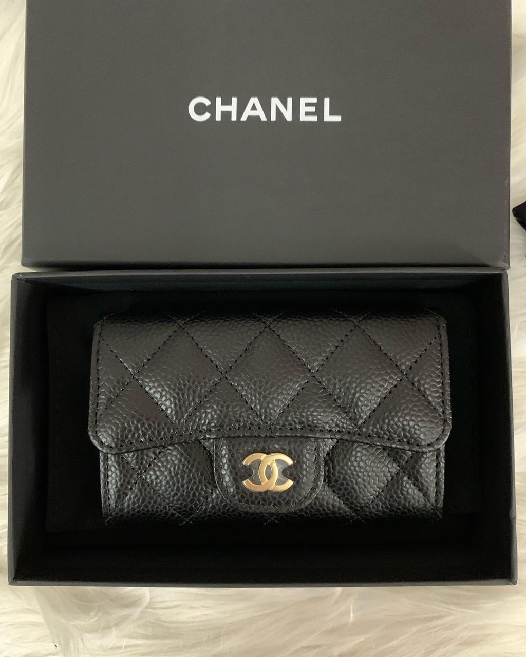 Chanel Classic Card Holder (Black Caviar GHW) - May's Collections
